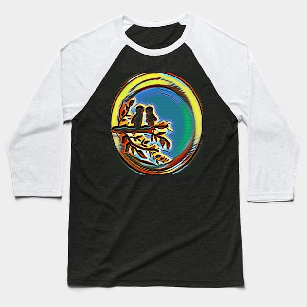 Graffiti Lovebirds Baseball T-Shirt by RAK20
